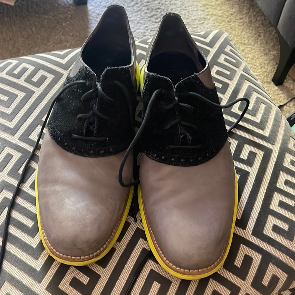 Cole Haan lunar grand men’s saddle shoes size 11.5 grey black and green